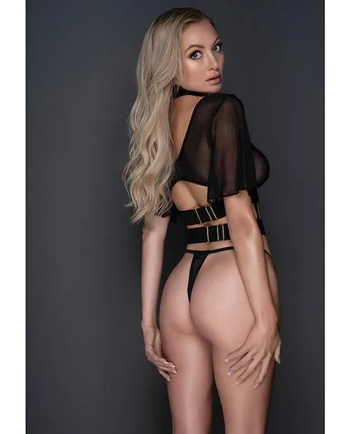 Anal Adore Dreamer Sheer Mesh Strappy Top Thong Black Os Allure Lingerie Lp