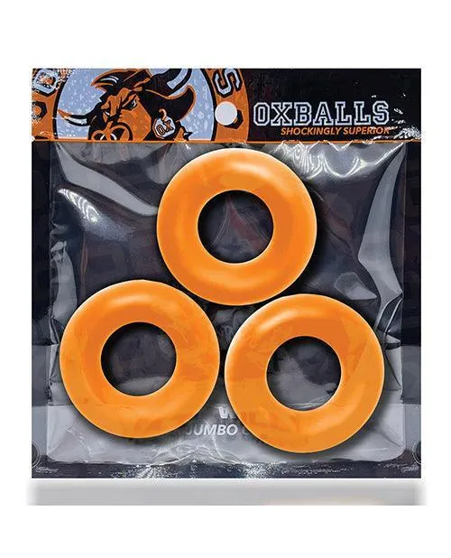 Blue Ox Designs LLCDba Oxballs Male Sex Toys Oxballs Fat Willy 3 Pack Jumbo Cock Rings Orange