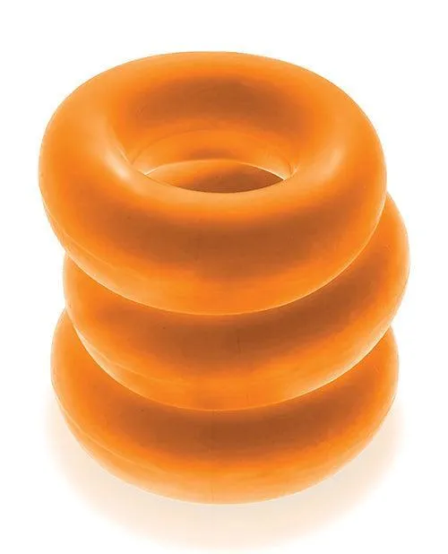 Blue Ox Designs LLCDba Oxballs Male Sex Toys Oxballs Fat Willy 3 Pack Jumbo Cock Rings Orange