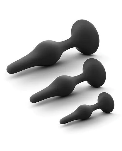 Blush Anal Adventures Platinum Silicone Beginner Plug Kit Black Blush Novelties Anal