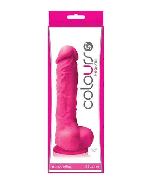 Colours Pleasures 5 Dildo wSuction Cup Pink Ns Novelties INC Dildos