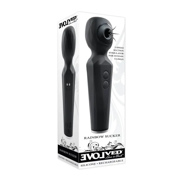 Evolved Anal Evolved Rainbow Sucker Clit Massager Black