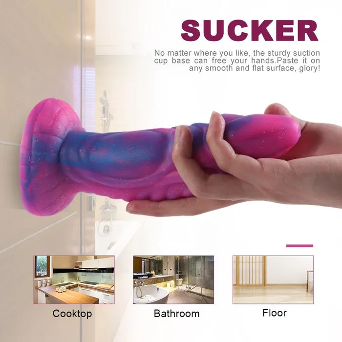 Female Sex Toys Monster Design Starry Huge Dildo Plus Size Liquid Silicone Dildos with Suction Cup propinkup
