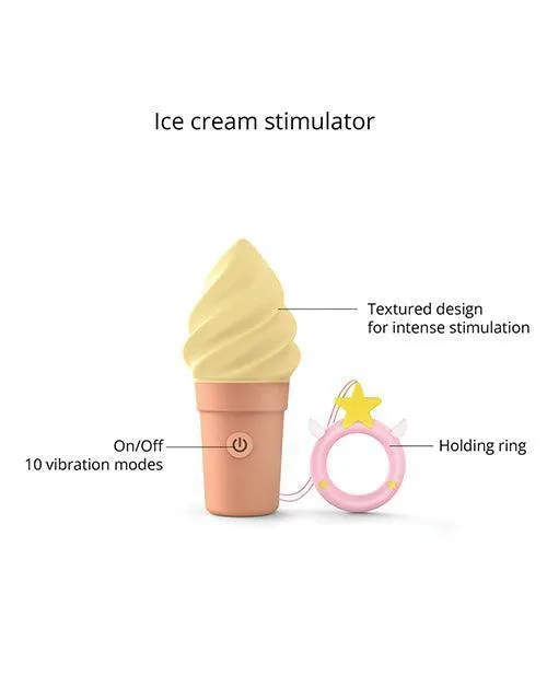 Love to Love Candice Ice Cream Cone Stimulator Vanilla Pop Lovely Planet Vibrators