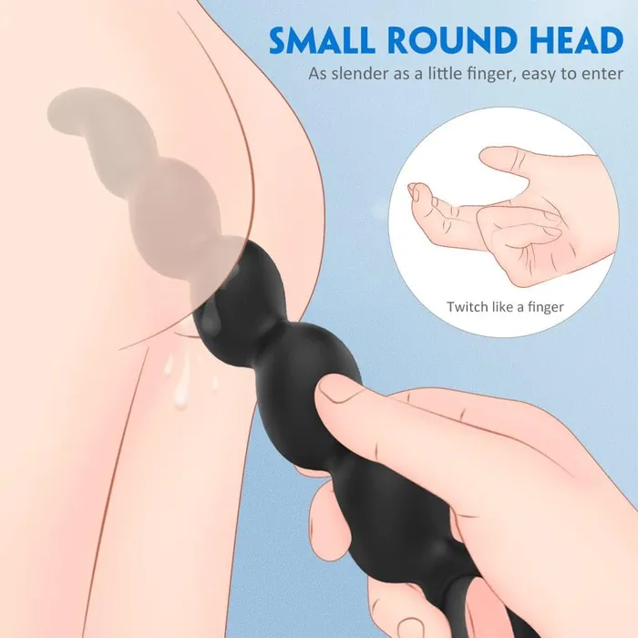 Male Sex Toys Anal Beads for MenWomen Silicone Butt Plug with Gradual Size Increase Safe Pull Ring propinkup