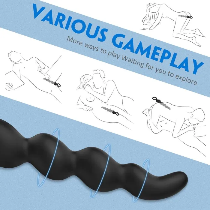Male Sex Toys Anal Beads for MenWomen Silicone Butt Plug with Gradual Size Increase Safe Pull Ring propinkup