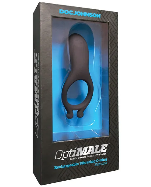 Male Sex Toys Doc Johnson OptiMale Rechargeable Vibrating C Ring Black