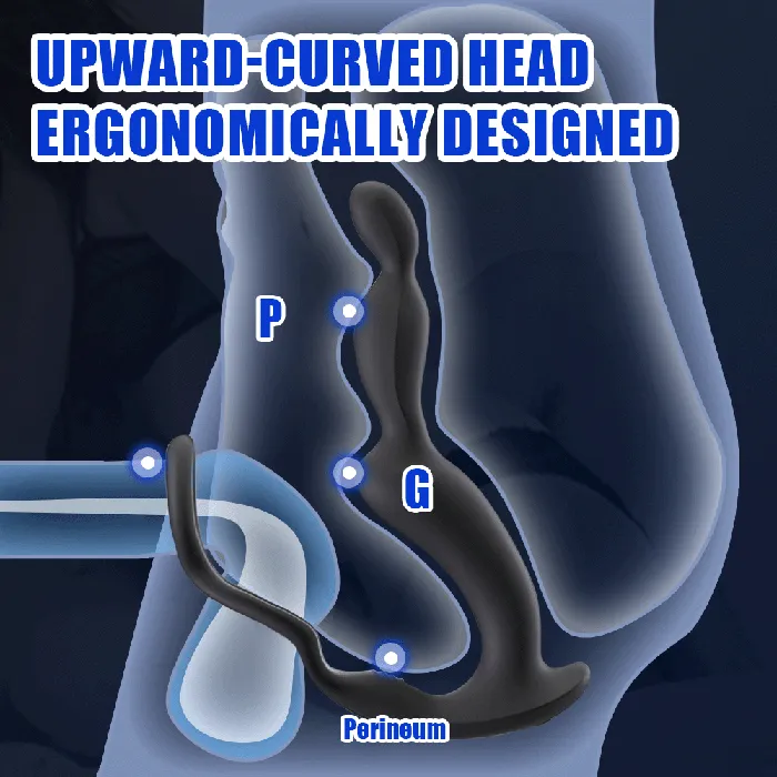 Male Sex Toys propinkup 10 Vibrating Modes Male Prostate Massager with Penis Ring Remote Control Anal Vibrator Butt Plug