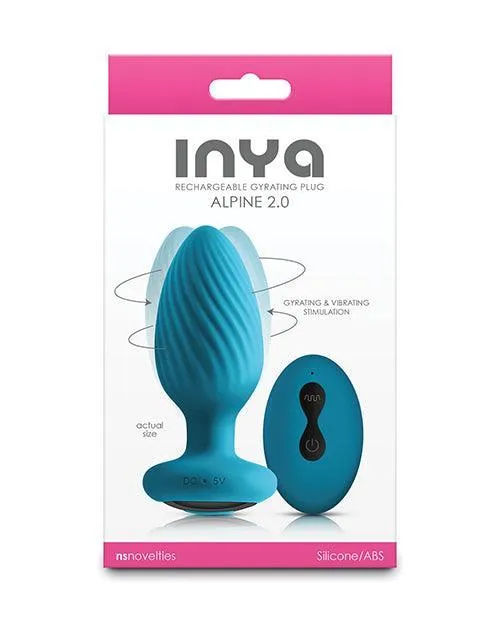 Ns Novelties INC Anal INYA Alpine 20 Gyrating Vibrating Anal Plug wRemote Teal Ns Novelties INC Anal INYA Alpine 20 Gyrating Vibrating Anal Plug wRemote Teal