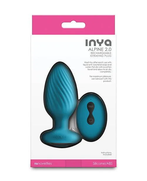 Ns Novelties INC Anal INYA Alpine 20 Gyrating Vibrating Anal Plug wRemote Teal Ns Novelties INC Anal INYA Alpine 20 Gyrating Vibrating Anal Plug wRemote Teal