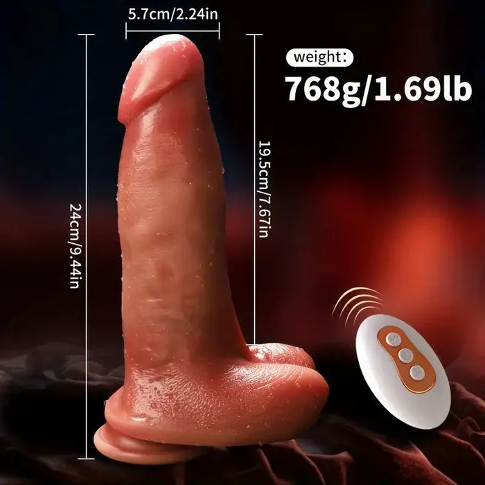 propinkup Female Sex Toys 944in Thick Realistic Dildo Thrusting Vibrating Heating GSpot Dildos with Strong Suction Cup Remote Control