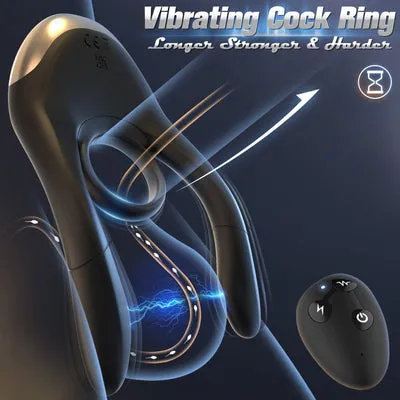 propinkup Male Sex Toys Electric Shock Cock Ring Vibrating Penis Ring Testicular Stimulation Penis Vibrator For Couple