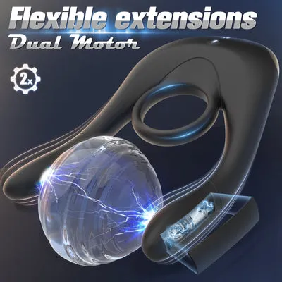 propinkup Male Sex Toys Electric Shock Cock Ring Vibrating Penis Ring Testicular Stimulation Penis Vibrator For Couple