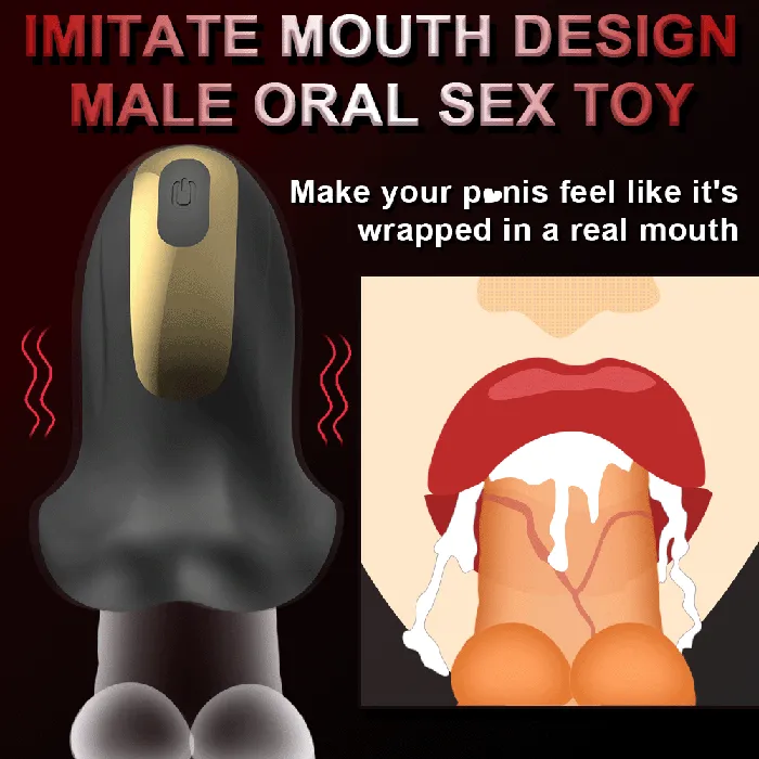 propinkup Male Sex Toys Mouth Male Masturbator 9 Vibration Modes Blowjob Machine Penis Vibrator