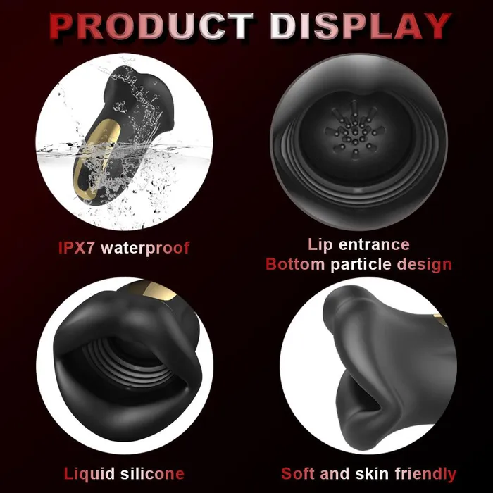 propinkup Male Sex Toys Mouth Male Masturbator 9 Vibration Modes Blowjob Machine Penis Vibrator