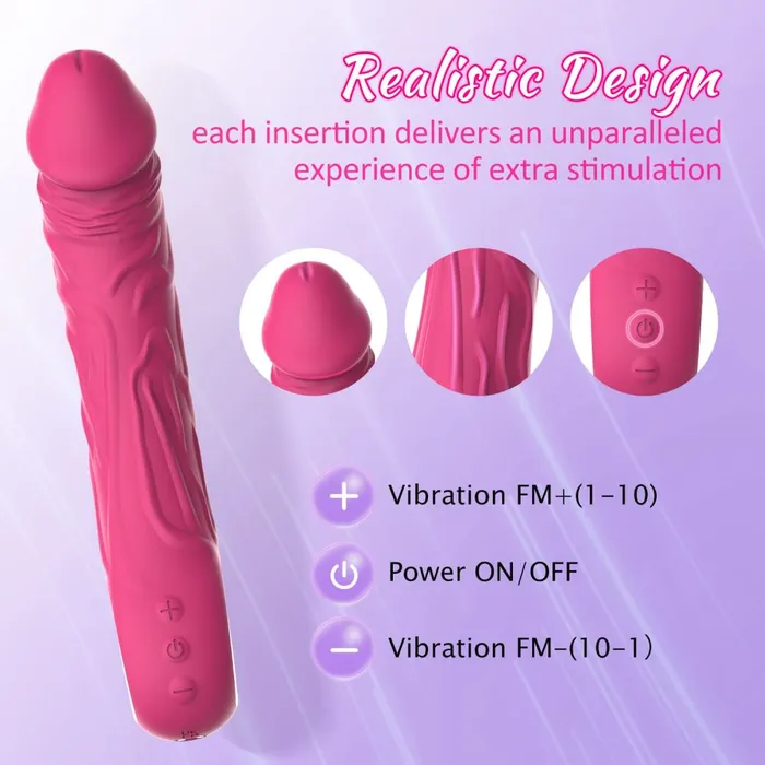 Realistic Dildo Vibrator with 10 Powerful Vibration Modes propinkup Female Sex Toys