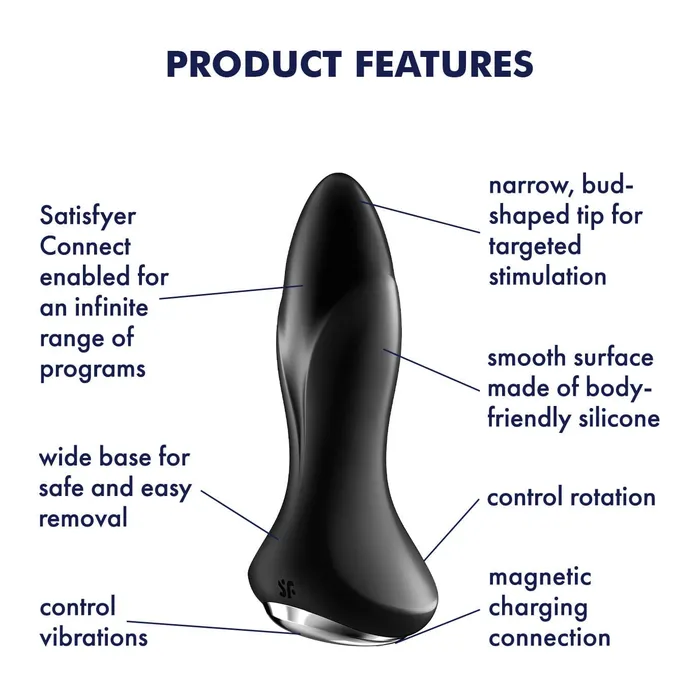 Satisfyer Rotator Plug 1 AppControlled Anal Plug Vibrator Black Satisfyer Anal