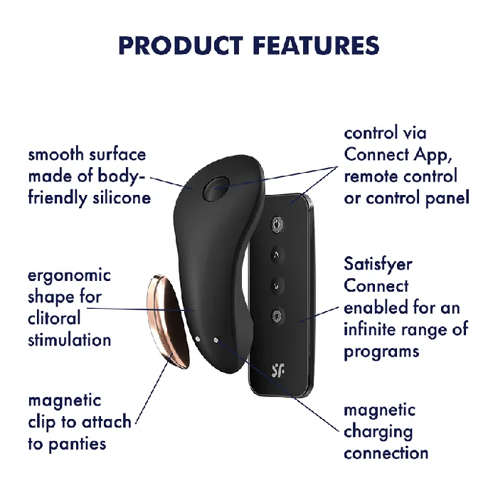 Satisfyer Satisfyer Little Secret AppControlled Panty Vibrator with Remote Control Black Female Sex Toys