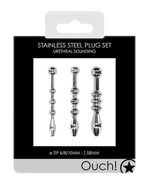 Shots America LLC Anal Shots Ouch Urethral Sounding Metal Plug Set