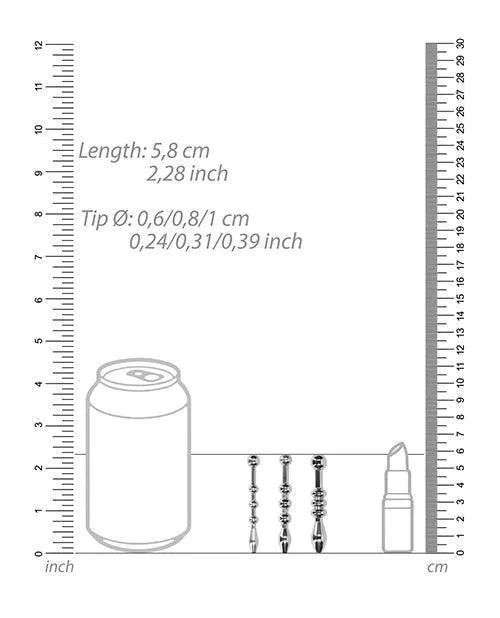 Shots America LLC Anal Shots Ouch Urethral Sounding Metal Plug Set