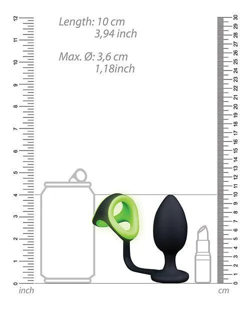 Shots America LLC Male Sex Toys Shots Ouch Butt Plug Wcock Ring Ball Strap Glow In The Dark