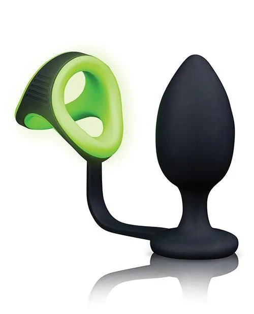 Shots America LLC Male Sex Toys Shots Ouch Butt Plug Wcock Ring Ball Strap Glow In The Dark