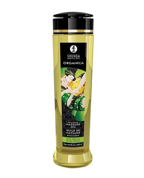 Shunga Couples Shunga Organic Kissable Massage Oil 85 Oz Exotic Green Tea