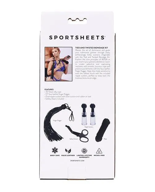 Sportsheets International Saffron Tied Twisted Bondage Set Black Anal