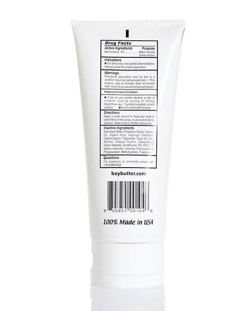 Vibrators Boy Butter Lubes LLC Boy Butter Desensitizing Comfort Cream 6 Oz Lube Tube
