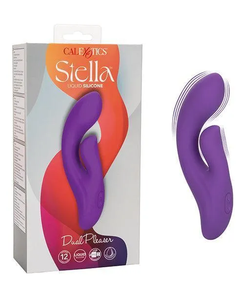 Vibrators California Exotic Novelties Stella Liquid Silicone Dual Pleaser Purple