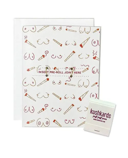 Vibrators Kush Kards LLC Doobies Boobies Greeting Card wMatchbook