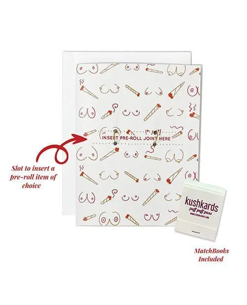 Vibrators Kush Kards LLC Doobies Boobies Greeting Card wMatchbook