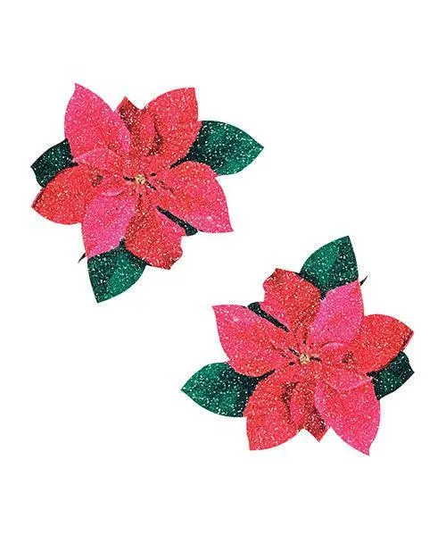 Vibrators Neva Nude Neva Nude Poinsettia Glitter Flower Pasties Redgreen Os