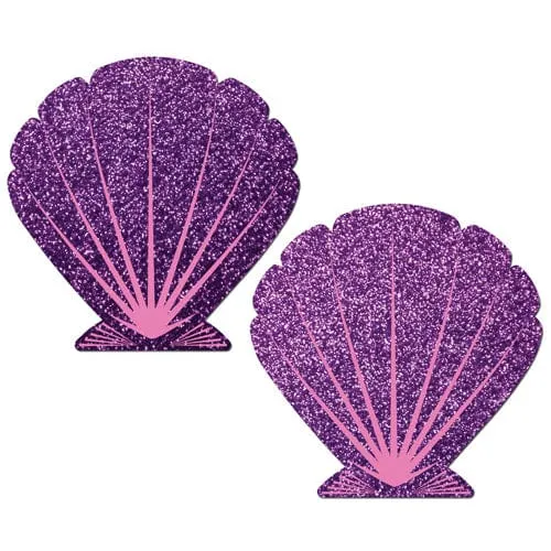 Vibrators Pastease Pastease Premium Mermaid Glitter Seashell Pasties Nipple Covers OS PurplePink Vibrators Pastease Pastease Premium Mermaid Glitter Seashell Pasties Nipple Covers OS PurplePink