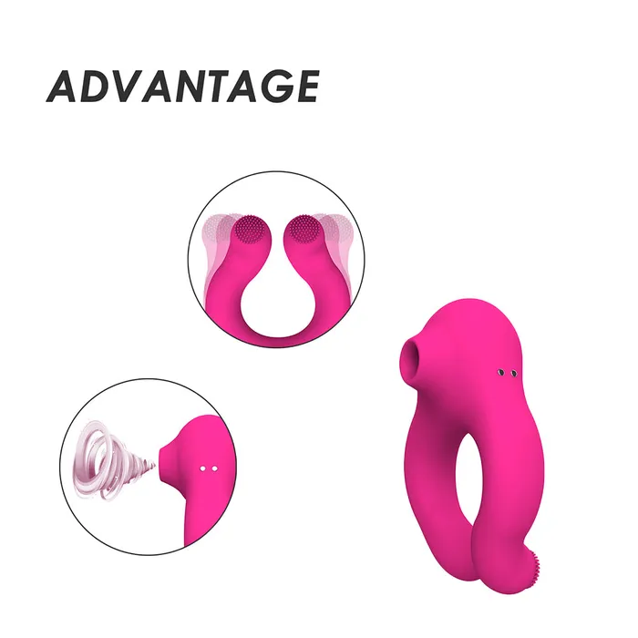 YOSPOSS Female Sex Toys Couple Vibrator Suction Ring For Penis Clitoral Stimulation 7 Modes