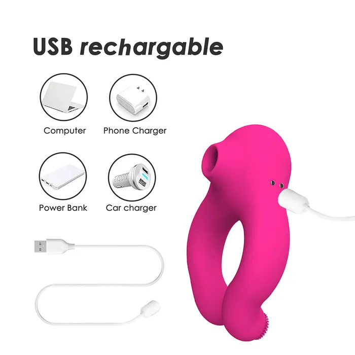 YOSPOSS Female Sex Toys Couple Vibrator Suction Ring For Penis Clitoral Stimulation 7 Modes