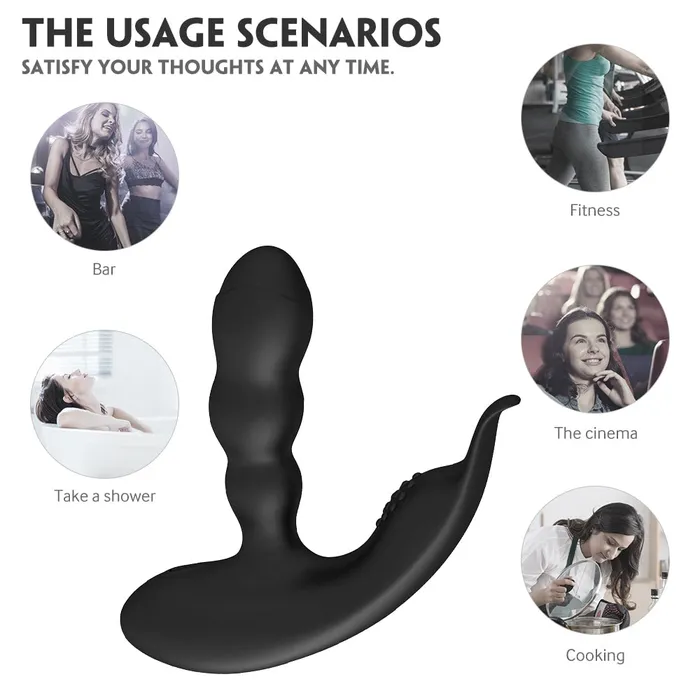 YOSPOSS Male Sex Toys Heating Vibrating Prostate Massager Bendable Shaft Perineum Stimulator