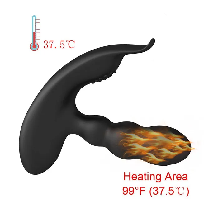 YOSPOSS Male Sex Toys Heating Vibrating Prostate Massager Bendable Shaft Perineum Stimulator