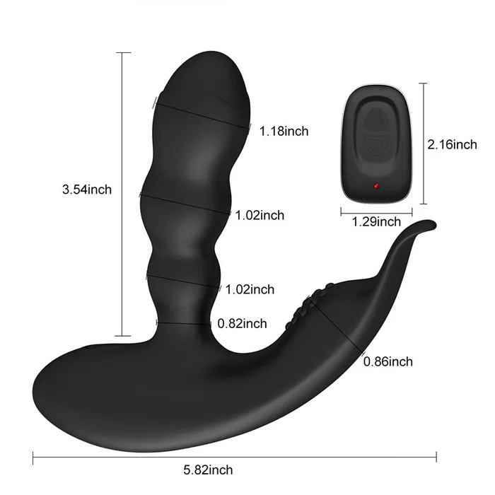 YOSPOSS Male Sex Toys Heating Vibrating Prostate Massager Bendable Shaft Perineum Stimulator