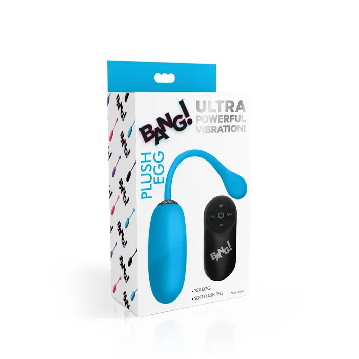 28X Remote Control Silicone Plush Egg Blue BANG Female Sex Toys