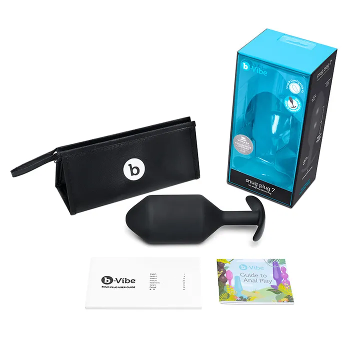bVibe Snug Plug 7 Weighted Silicone Anal Plug Black COTR Inc Anal