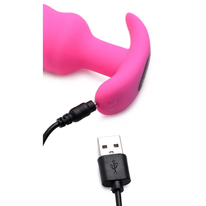 BANG 21X Remote Control Vibrating Silicone Swirl Butt Plug Pink Anal