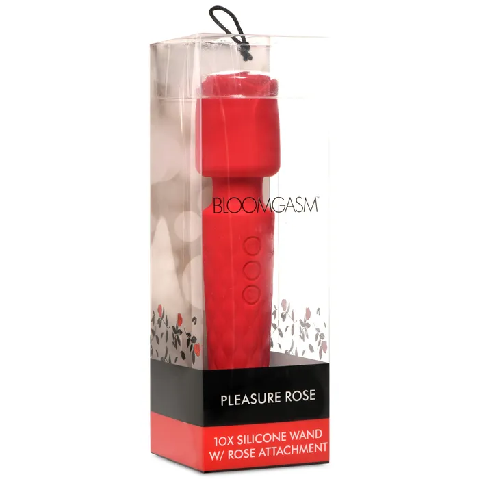 Bloomgasm Vibrators Pleasure Rose 10X Silicone Wand w Rose Attachment