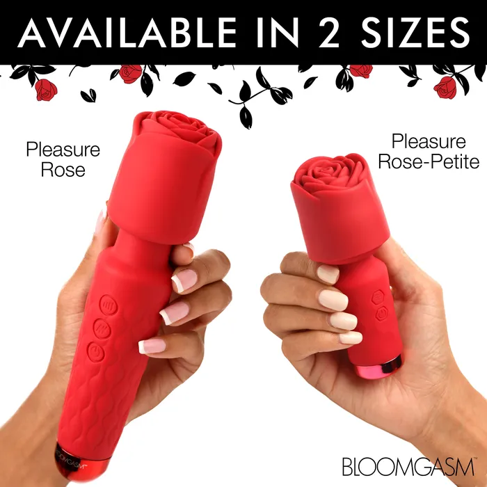 Bloomgasm Vibrators Pleasure Rose 10X Silicone Wand w Rose Attachment