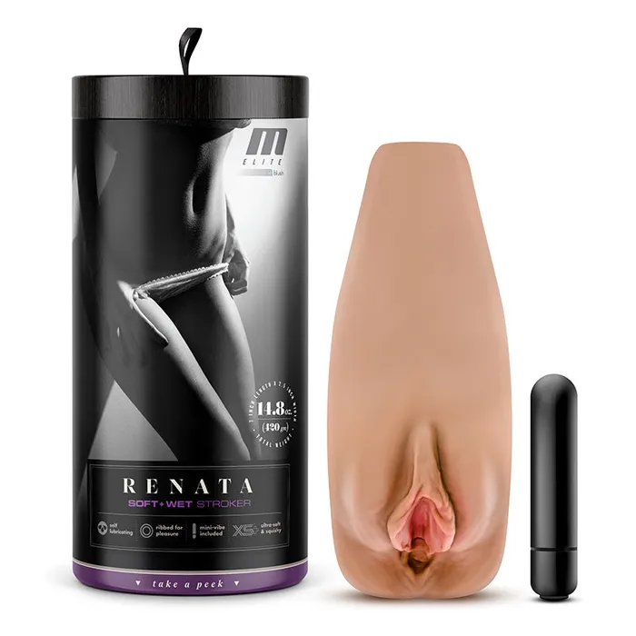 Blush Male Sex Toys M Elite Soft Wet Renata Vagina Stroker with Bullet Vibrator Tan Blush Male Sex Toys M Elite Soft Wet Renata Vagina Stroker with Bullet Vibrator Tan