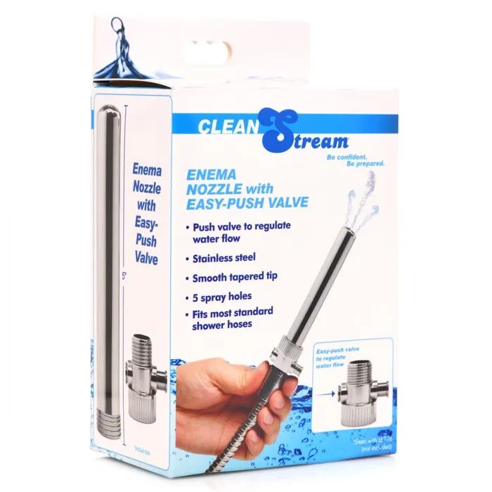 CleanStream Enema Nozzle with Quick Shut OffOn Valve Female Sex Toys