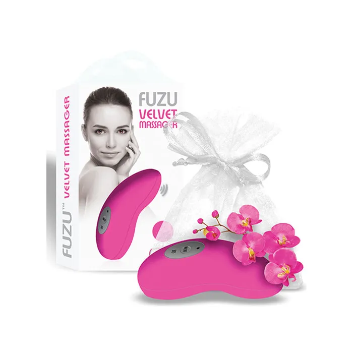 Deeva Vibrators Fuzu Vibrating Palm Massager Neon Pink