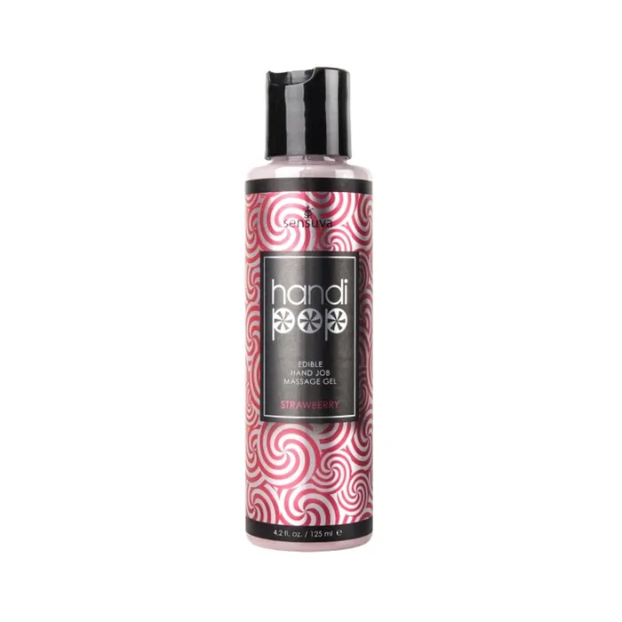 Enhancers Sensuva Handipop Edible Handjob Massage Gel Strawberry 42oz