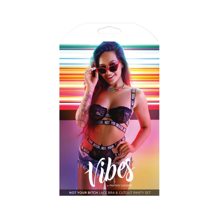 Fantasy Lingerie Vibrators Vibes Not Your Bitch Brapanty Black Ml