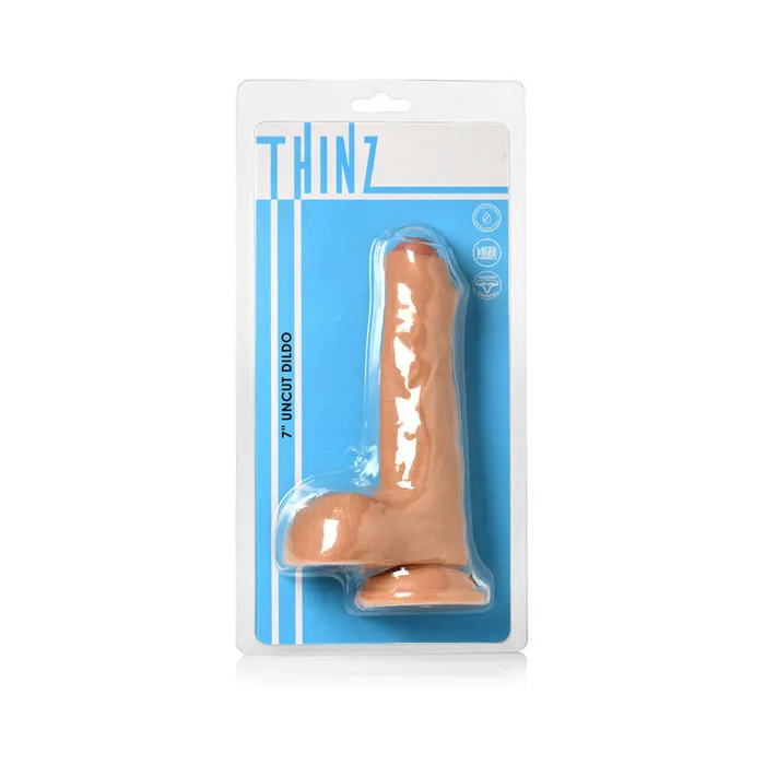 Female Sex Toys Curve Novelties Thinz Uncut 65 in Dildo with Balls Light